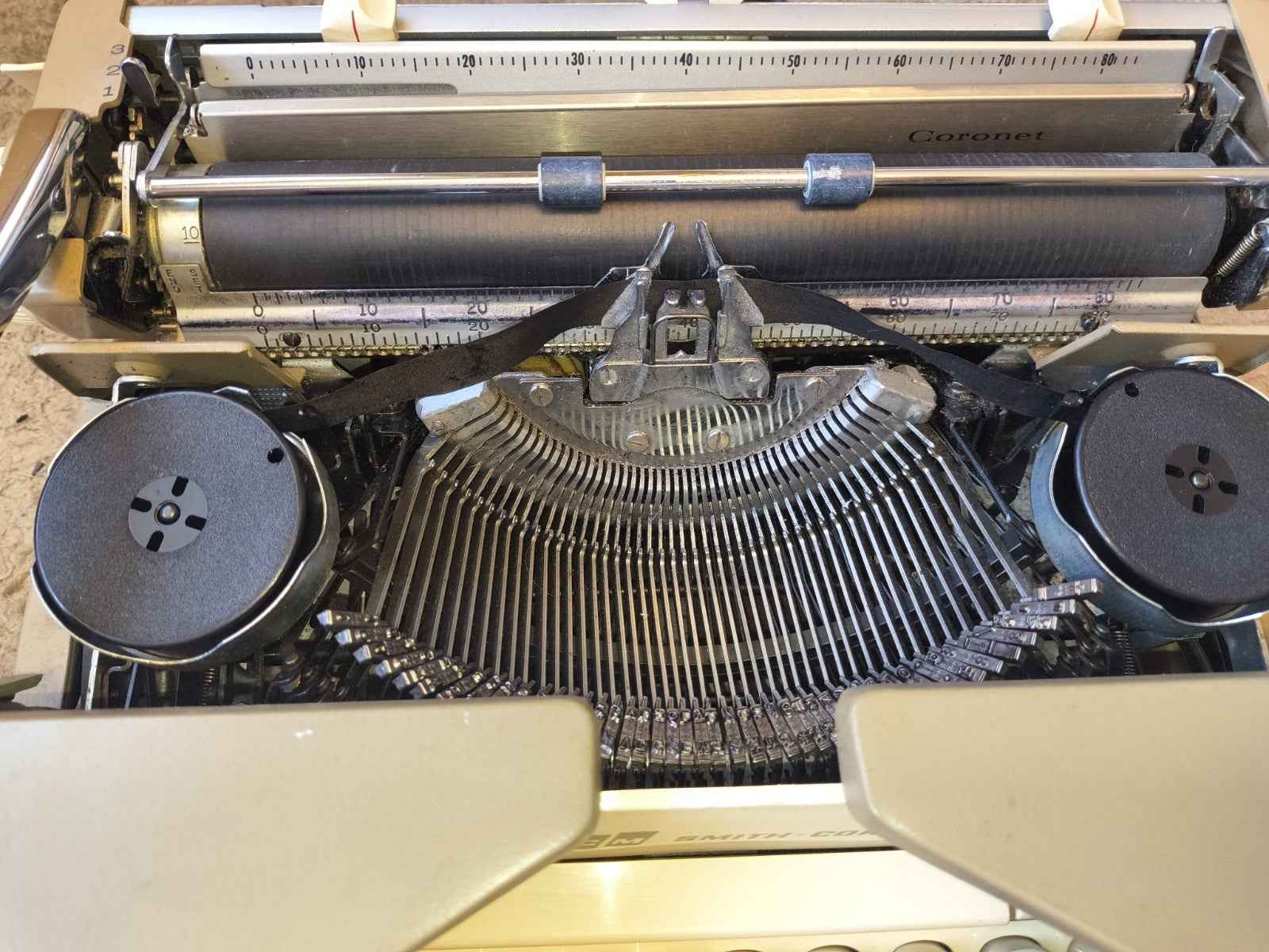 Smith‑Corona Galaxie Portable Typewriter Cream Working + Case - My Best Machine