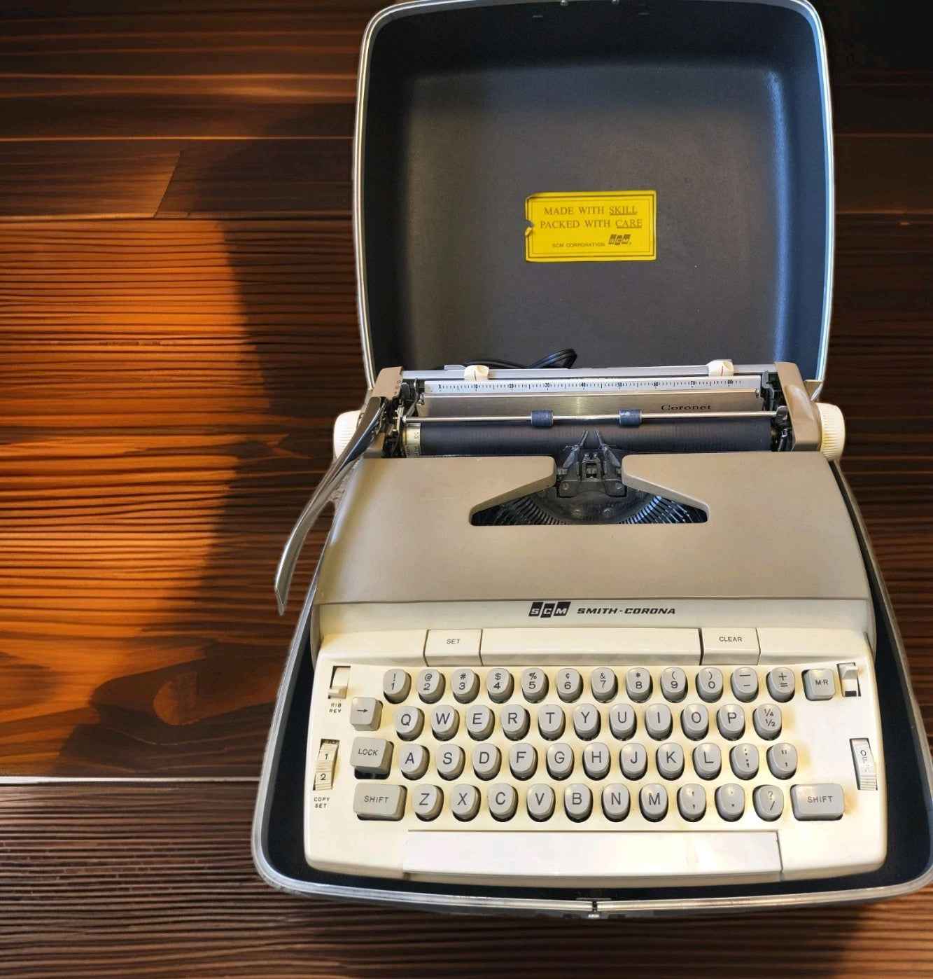 Smith‑Corona Galaxie Portable Typewriter Cream Working + Case - My Best Machine