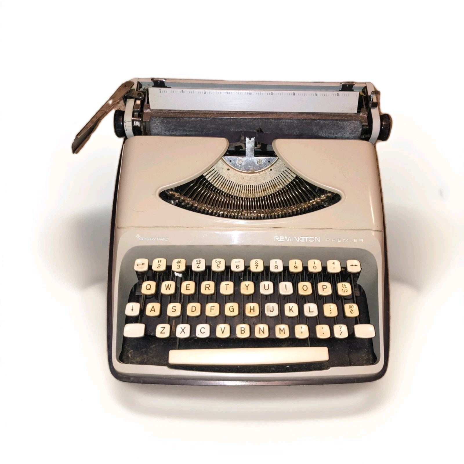 Remington Premier Typewriter • Fully Working Vintage Manual • Mid‑Century Cream