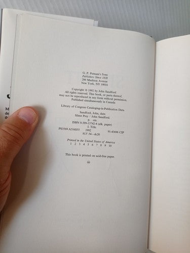 Silent Prey by John Sanford SIGNED 1992 1st Edition thriller