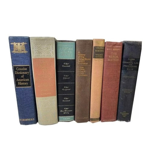 Lot of 24 Old Hardcover Books for Library Decor