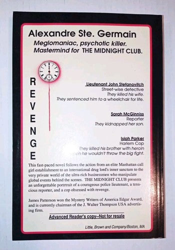 The Midnight Club by James Patterson Signed Advanced Reader's Copy RARE
