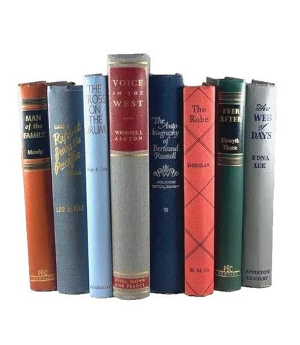 Lot of 24 Old Hardcover Books for Library Decor