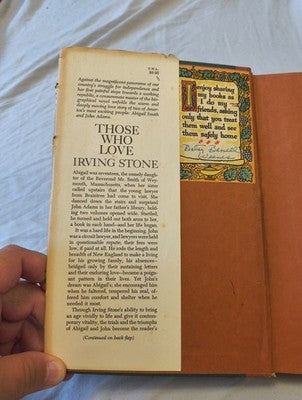 Those Who Love Biographical Novel of Abigail and John Adams by Irving Stone 1965