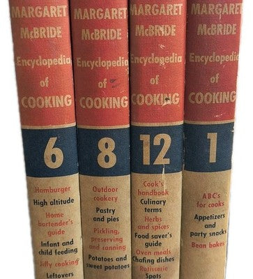 Mary Margaret McBride Encyclopedia of Cooking 4 books 1958 Decoration Vintage