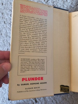 Plunder by Samuel Hopkins Adams 1948 Vanguard Press 1st Edition