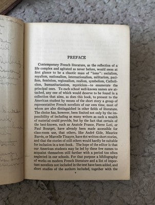 Antique French Book 'Stories by Contemporary French Novelists' By Bowler 1924