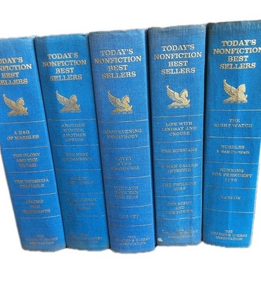 Lot of 5 Blue & Gold Gilding Vintage Decorative Reader's Digest Beautiful Books