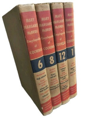 Mary Margaret McBride Encyclopedia of Cooking 4 books 1958 Decoration Vintage