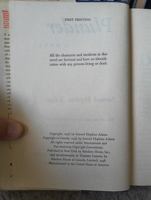 Plunder by Samuel Hopkins Adams 1948 Vanguard Press 1st Edition