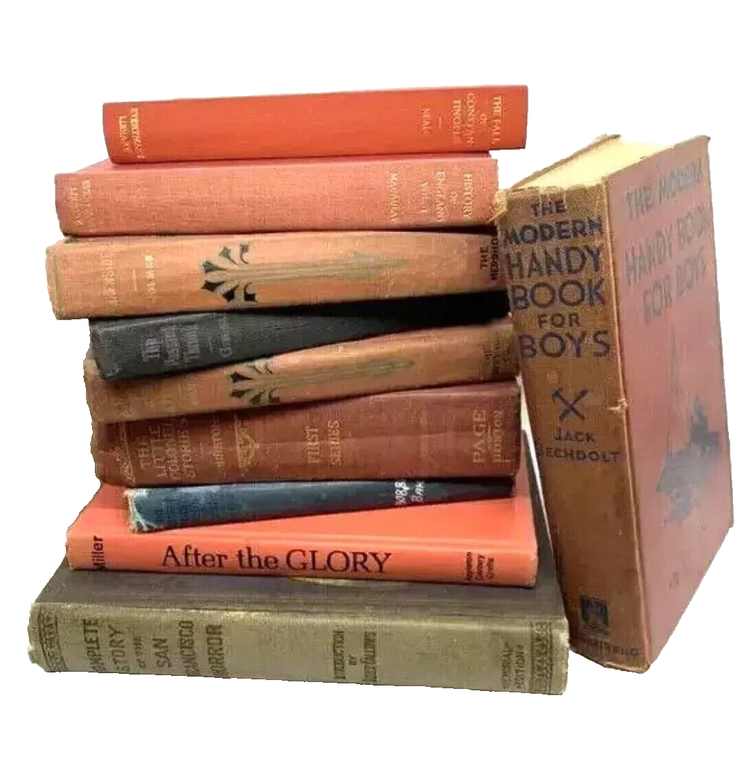 Lot of 24 Old Hardcover Books for Library Decor