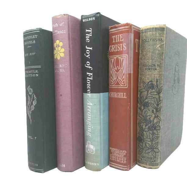 Decoration Old Vintage Books - receive 9 Hardcover Beautiful Books