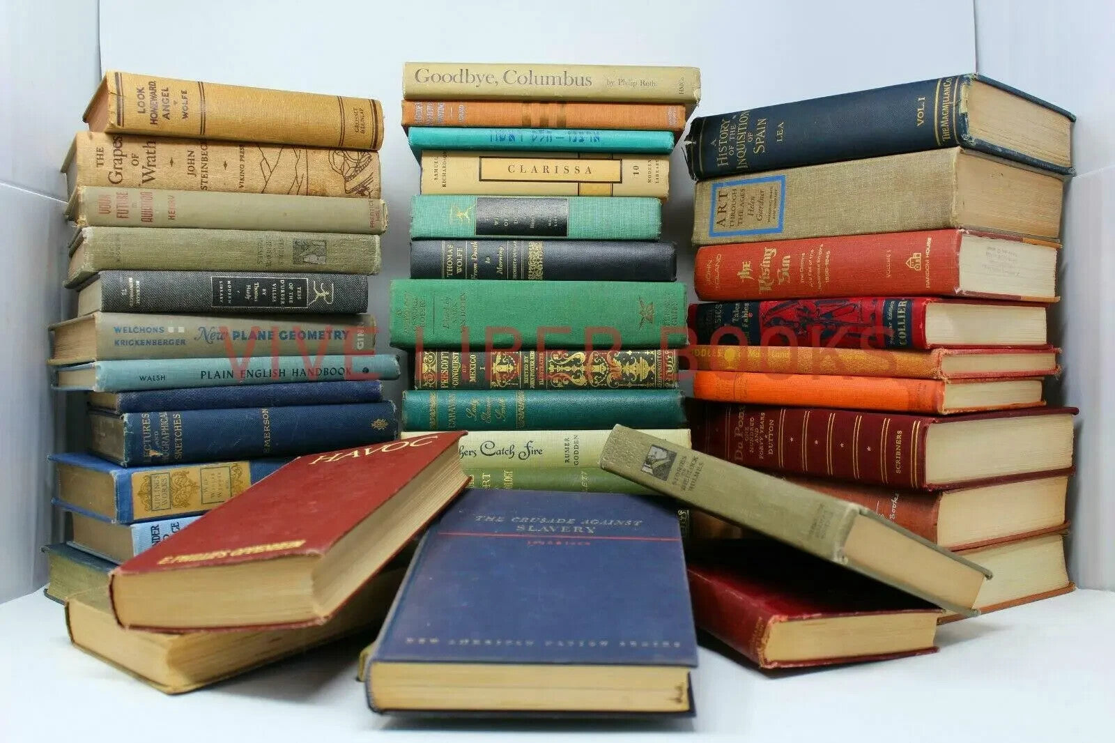 Lot of 9 Vintage Old Antique Hardcover Books - random colors