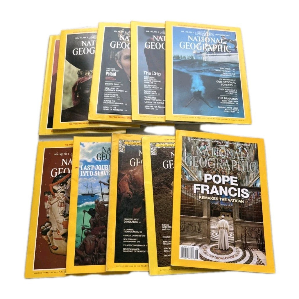 Vintage National Geographic Magazine Lot of 9 Random Selection