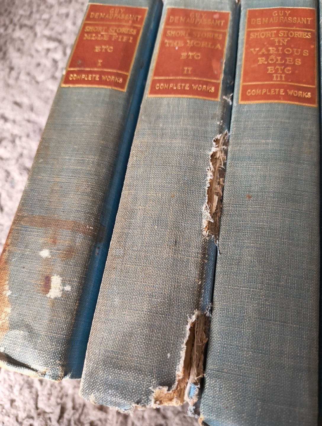 Guy de Maupassant Antique 1903 Hardcover Decor Staging Prop 16 of 17 Vols