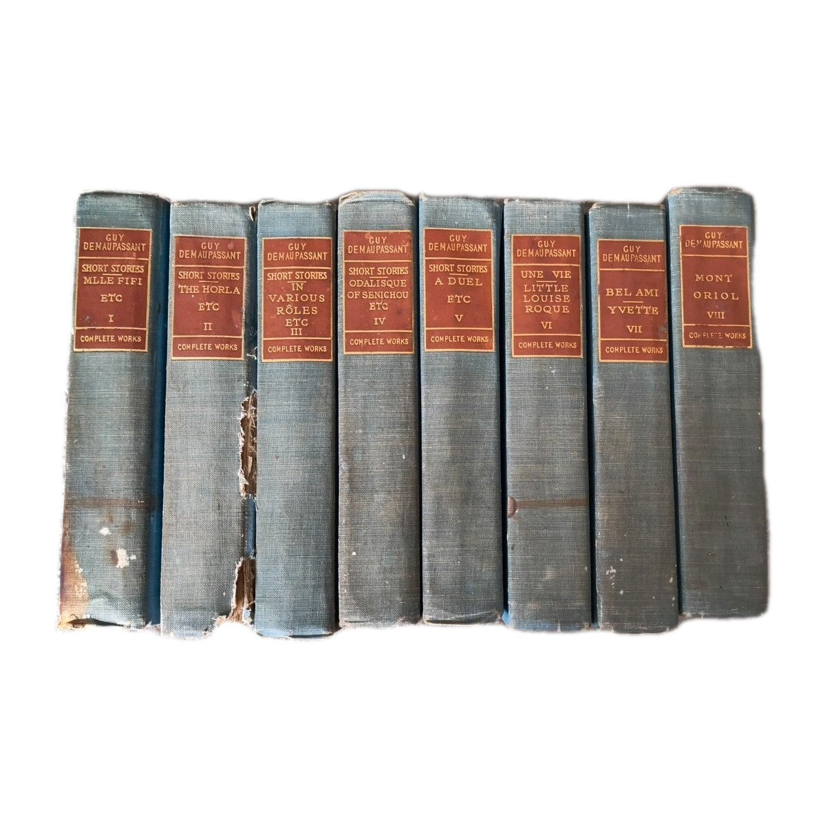 Guy de Maupassant Antique 1903 Hardcover Decor Staging Prop 16 of 17 Vols