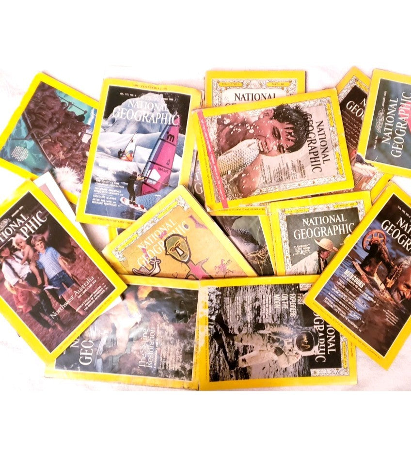 Vintage National Geographic Magazine Lot of 9 Random Selection