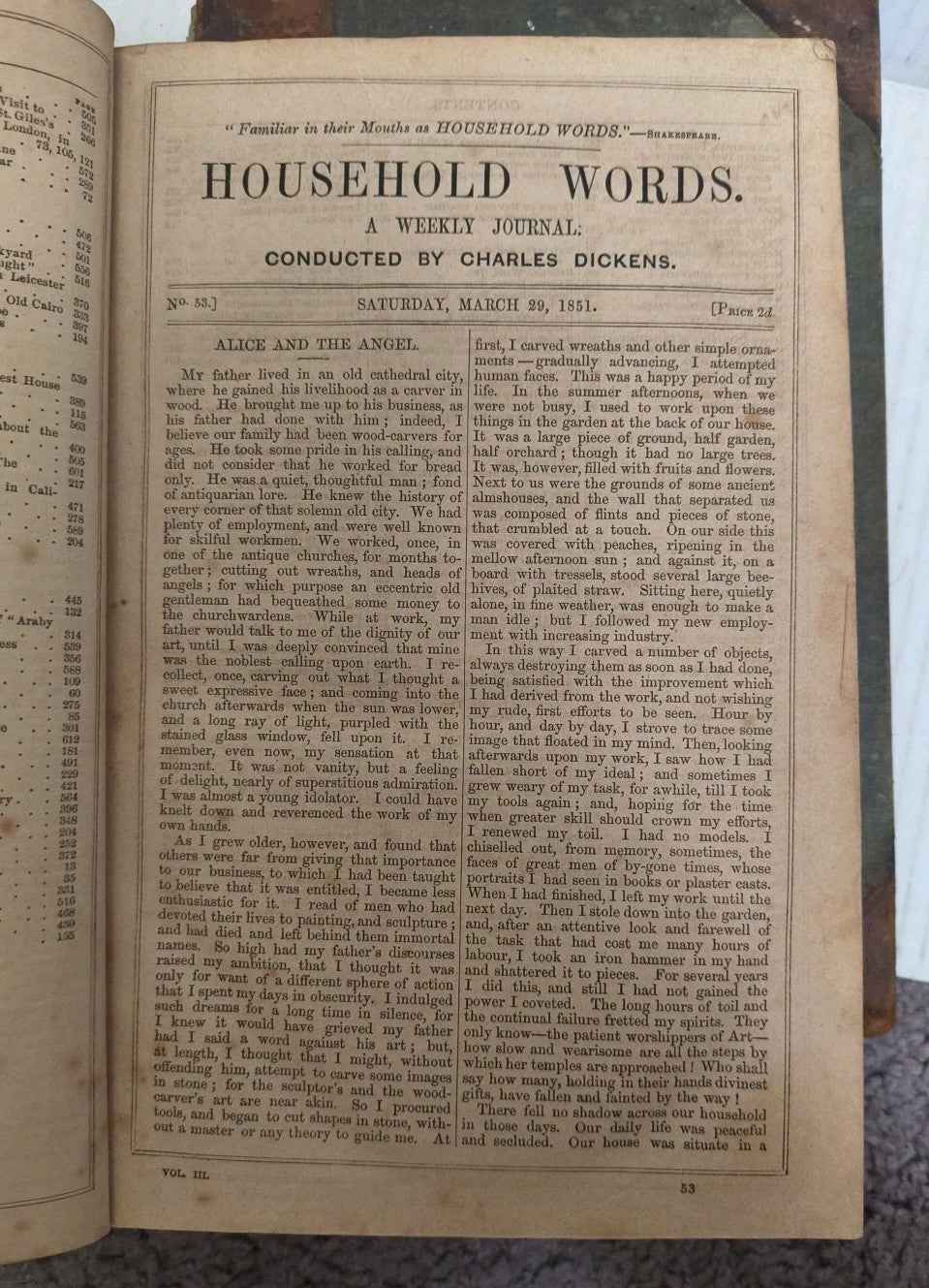 Antique Household Words Charles Dickens Volume 1, 2 & 3  (1850-1851)