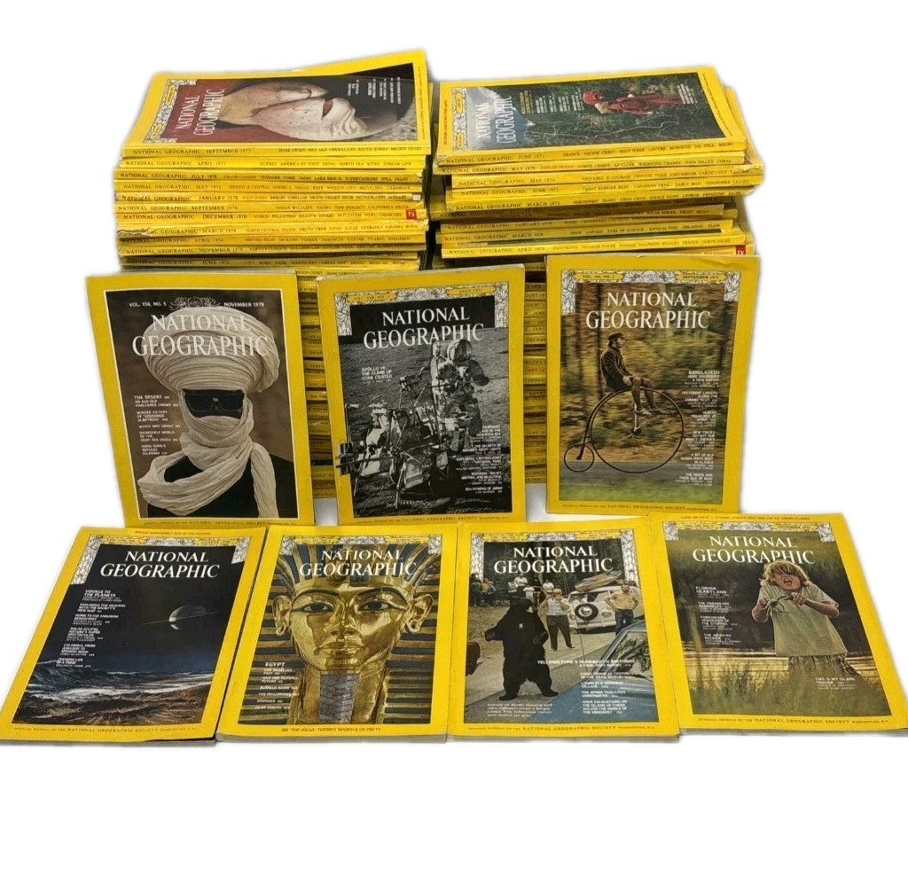 Vintage National Geographic Magazine Lot of 9 Random Selection