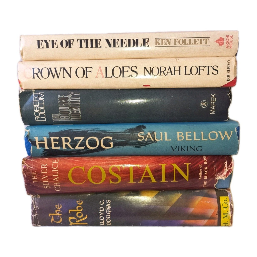 Lot of 6 Vintage Fiction Literature Novels - all Hardcover with Dust Jacket