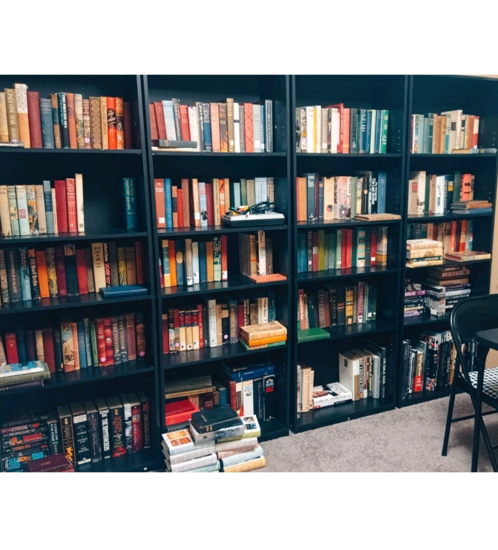 Lot of 6 Thick Black Cover Hardcover Books for Classic Libraries Decor