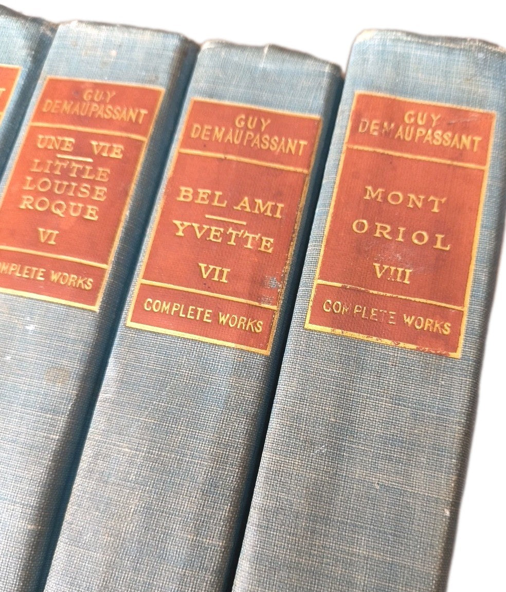 Guy de Maupassant Antique 1903 Hardcover Decor Staging Prop 16 of 17 Vols