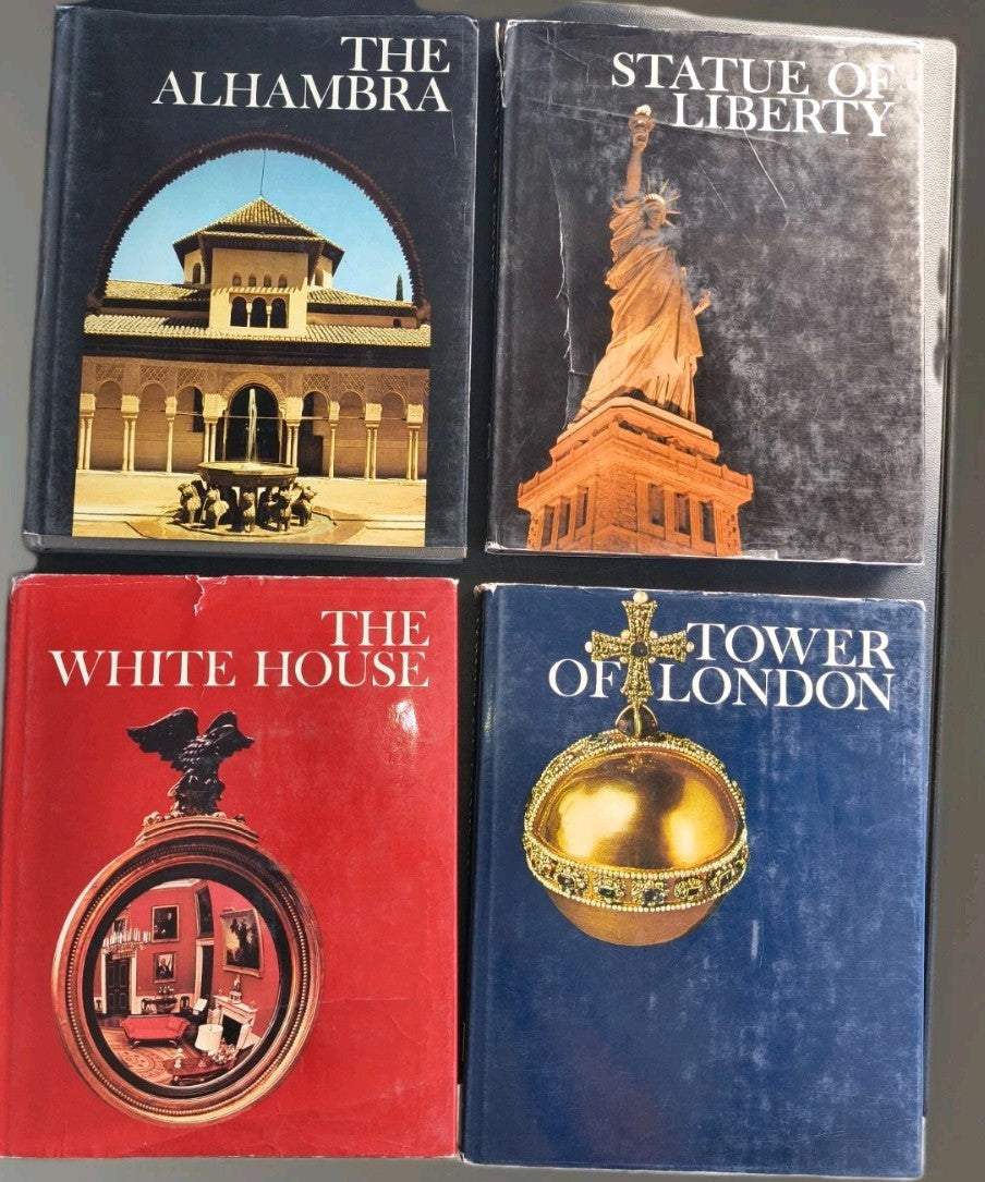 4 Large Vintage Coffee Table Books for Decoration Staging Library