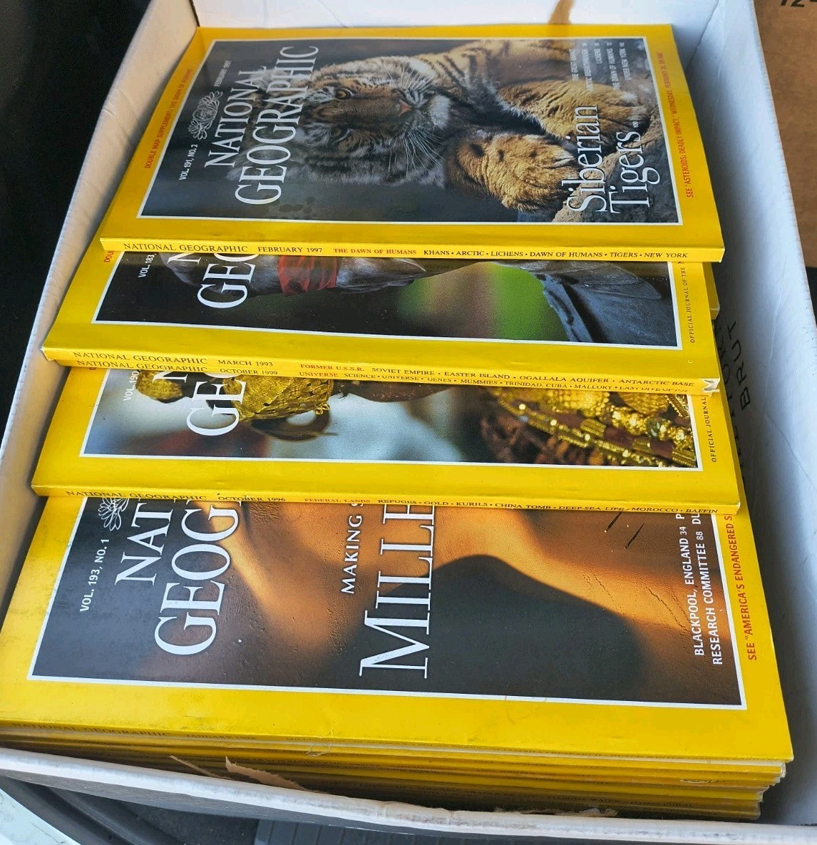 Vintage National Geographic Magazine Lot of 9 Random Selection